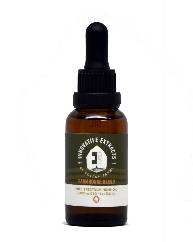 Innovative Extracts high-potency CBD oil bottle displayed for experienced users seeking stronger support