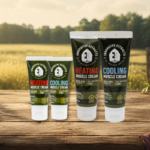 nnovative Extracts heating and cooling CBD muscle creams shown side by side.